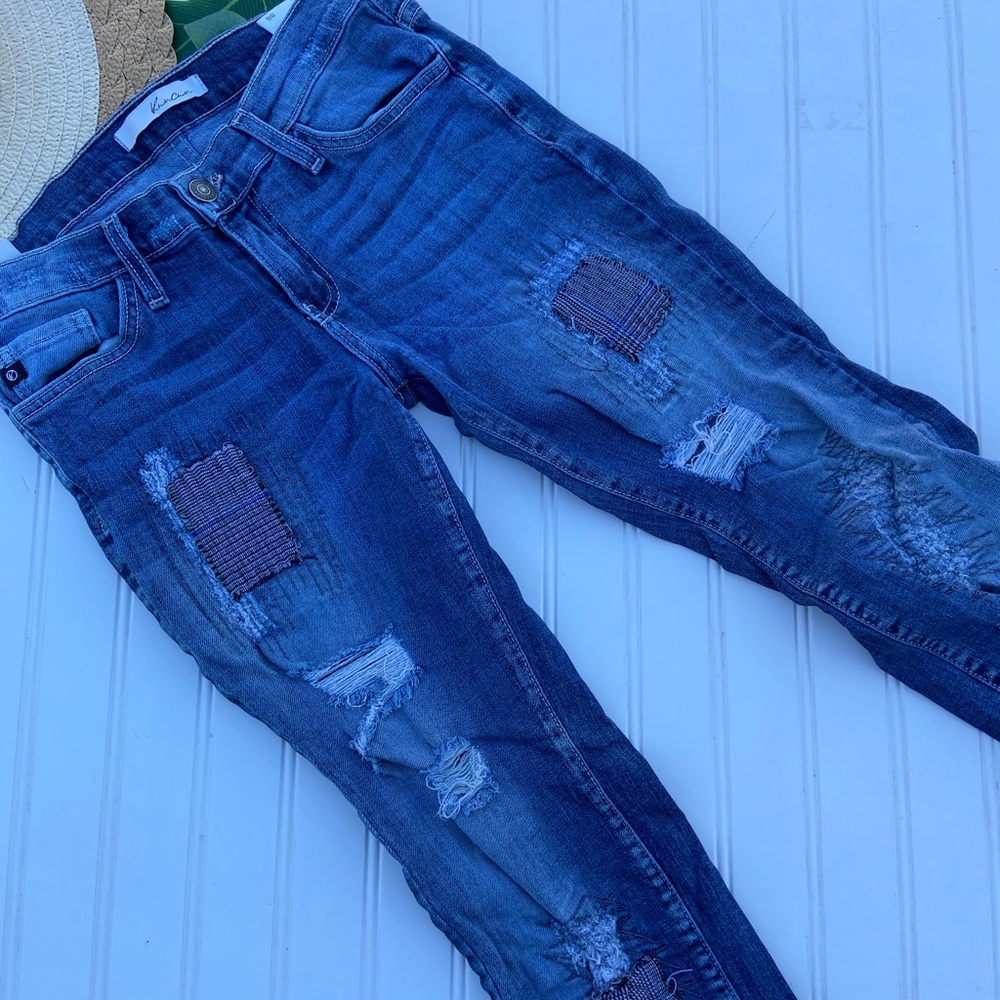 Kancan Estiole Boho Patchwork Distressed Skinny J… - image 3